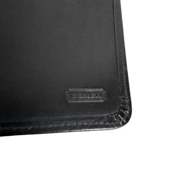 Vintage Coach Water Buffalo Slim Tab Wallet Checkbook Credit Card Black Leather - Picture 12 of 13